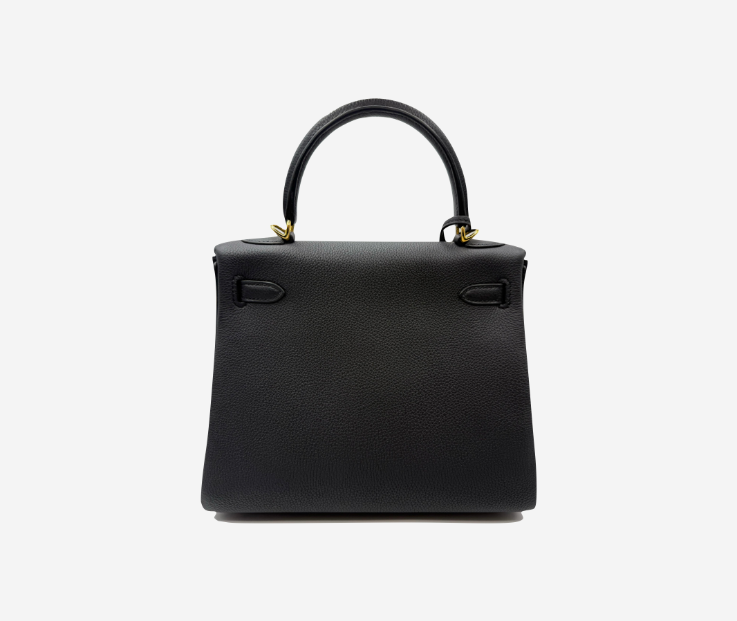 Kelly 25 Black Togo Gold Hardware
