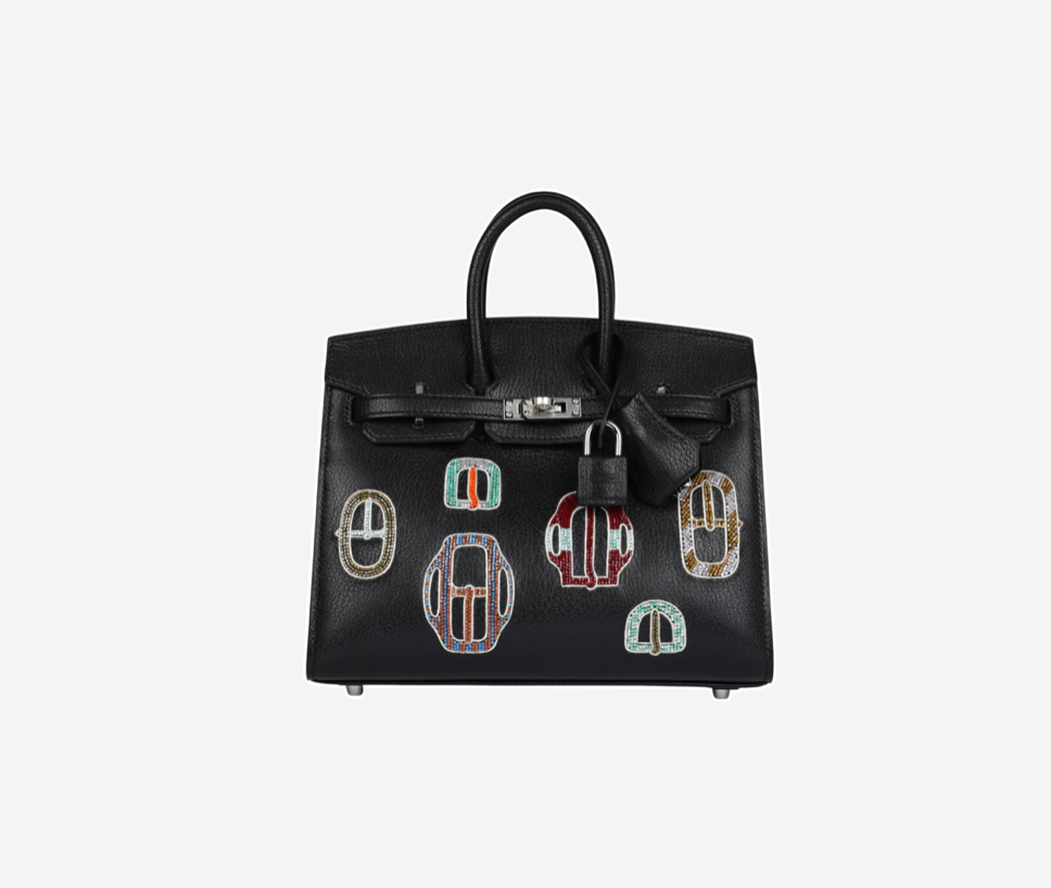 Birkin 20 "Bouclerie Moderne Casaque" Sellier Chèvre Chamkila Black Palladium Hardware